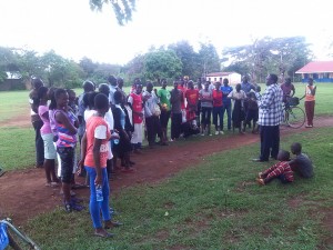 Bishop George Addressing Youth after games